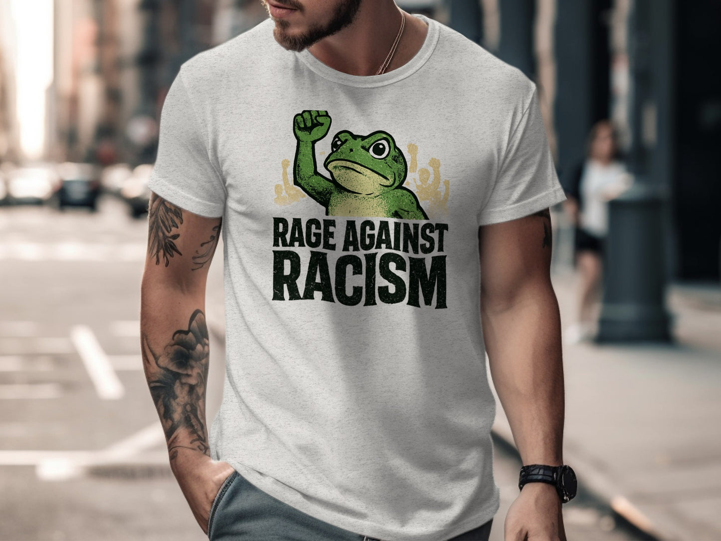 Rage Against Racism Frog Men's Graphic T-Shirt
