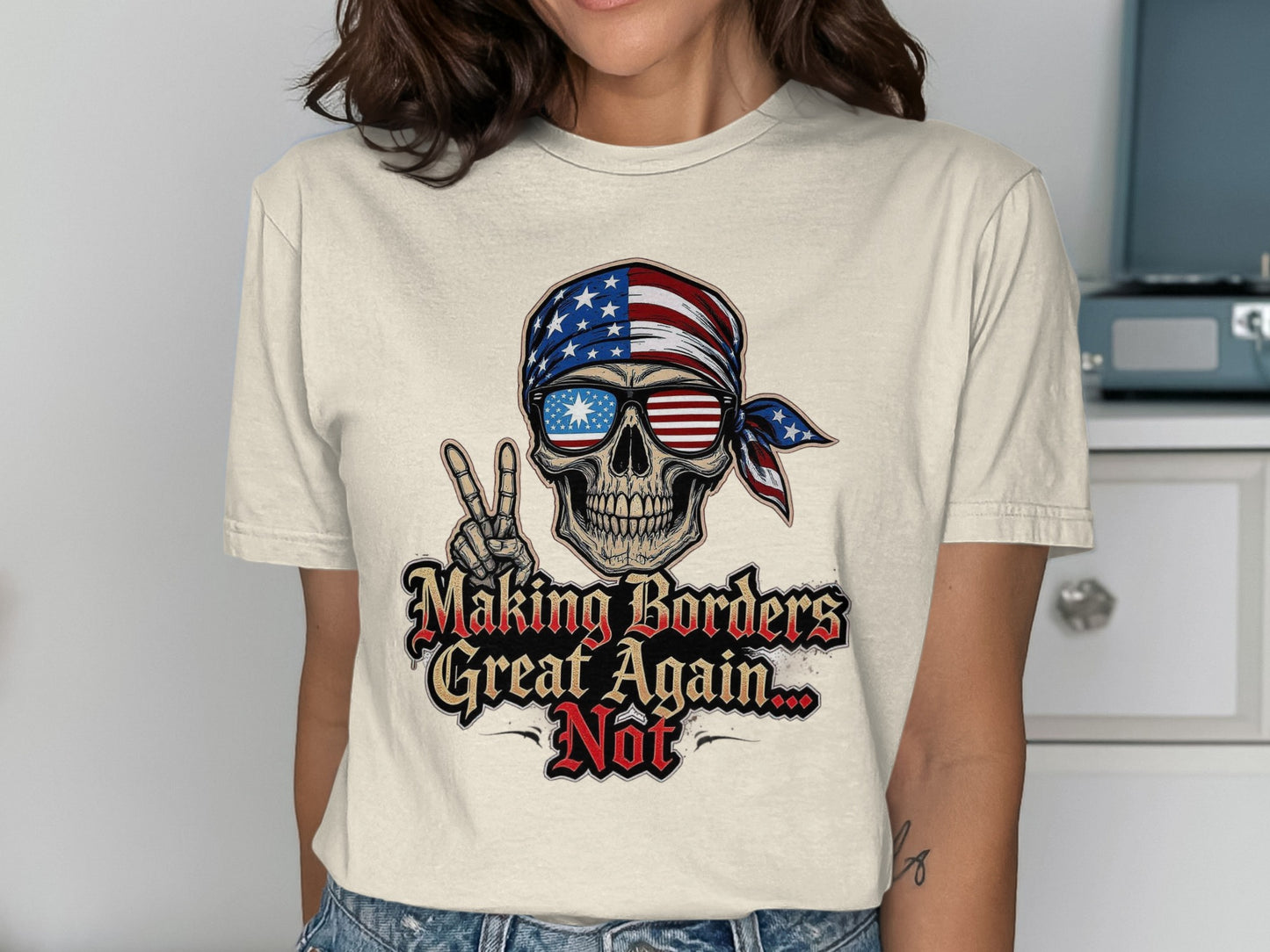Making Borders Great Again Not Skull T-Shirt product type