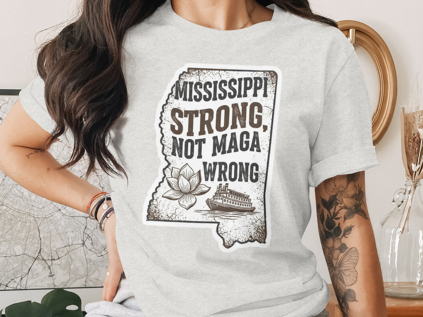Mississippi Strong Not MAGA Wrong Printed T-shirt product type