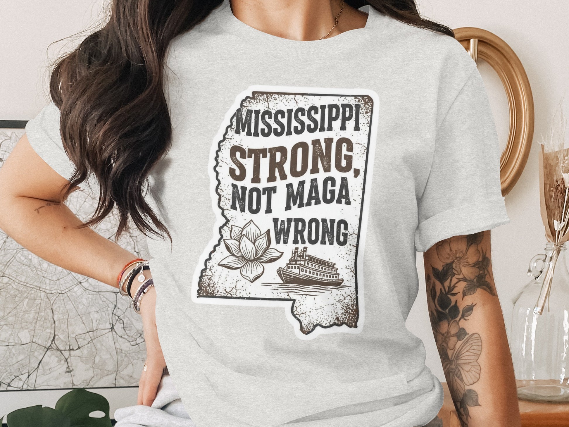 Mississippi Strong Not MAGA Wrong Printed T-shirt product type