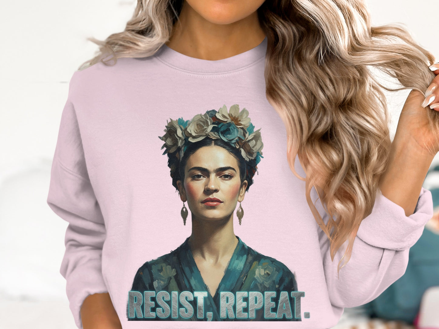 Resist Repeat Artistic Sweater for Impactful Style