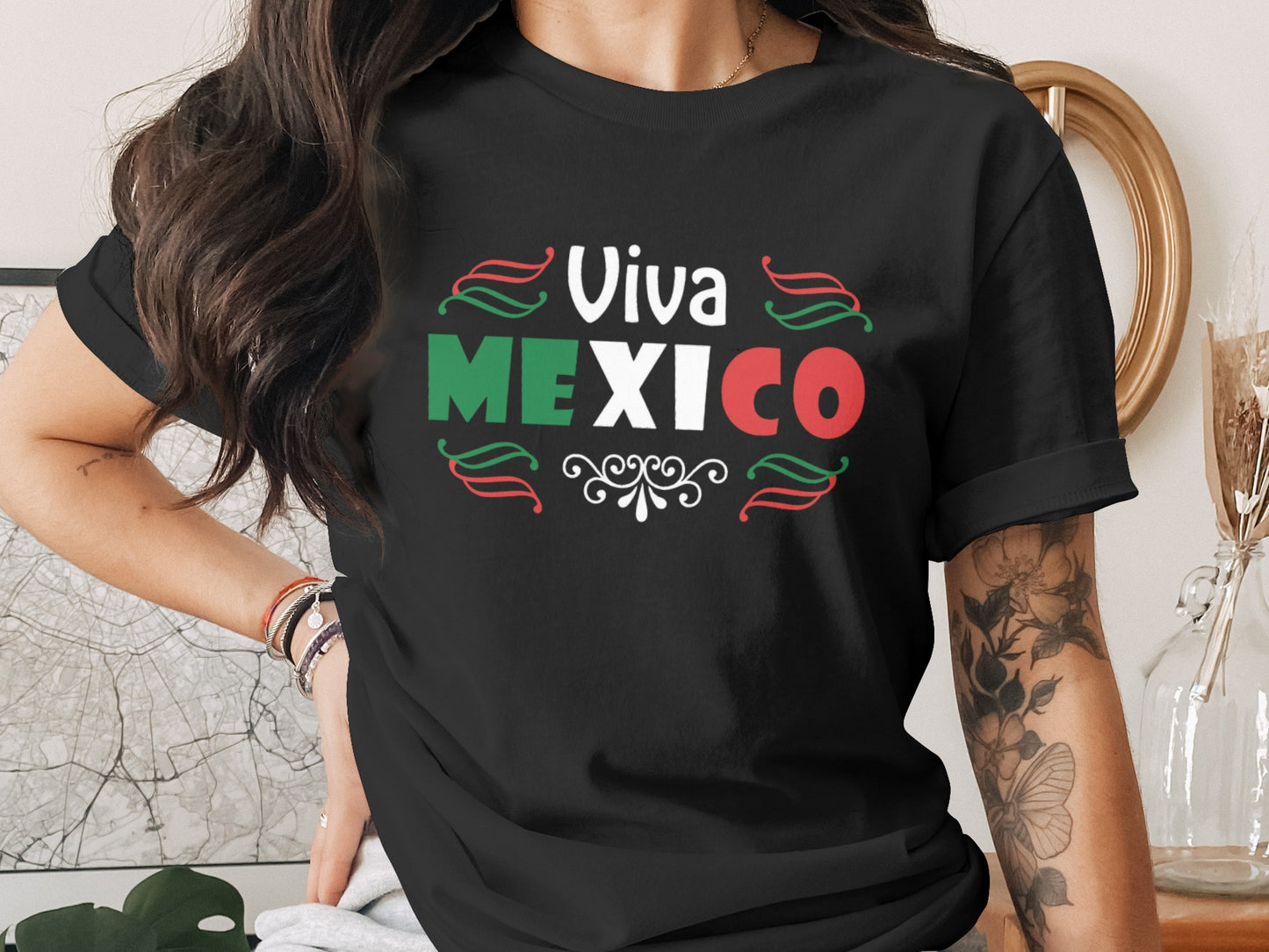Viva Mexico Graphic Design Black Shirt product type