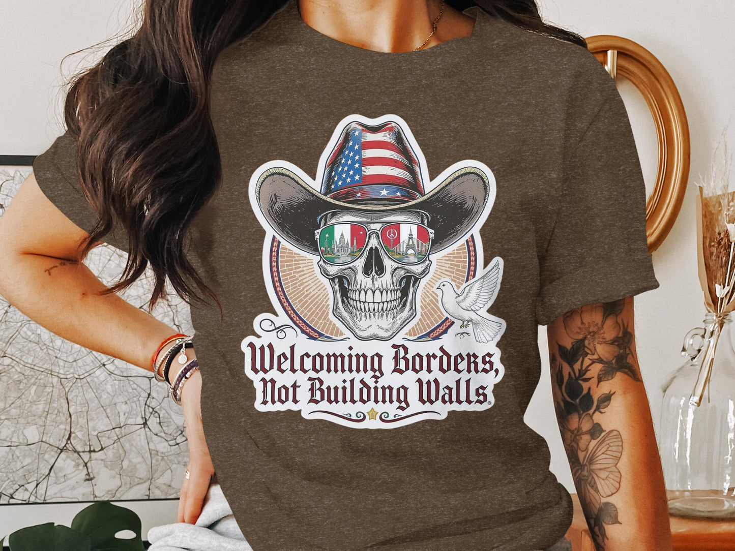 Welcoming Borders Not Building Walls T-shirt product
