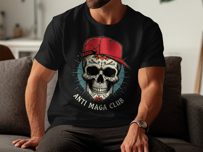 Anti MAGA Club Skull Red Hat Graphic T-Shirt product