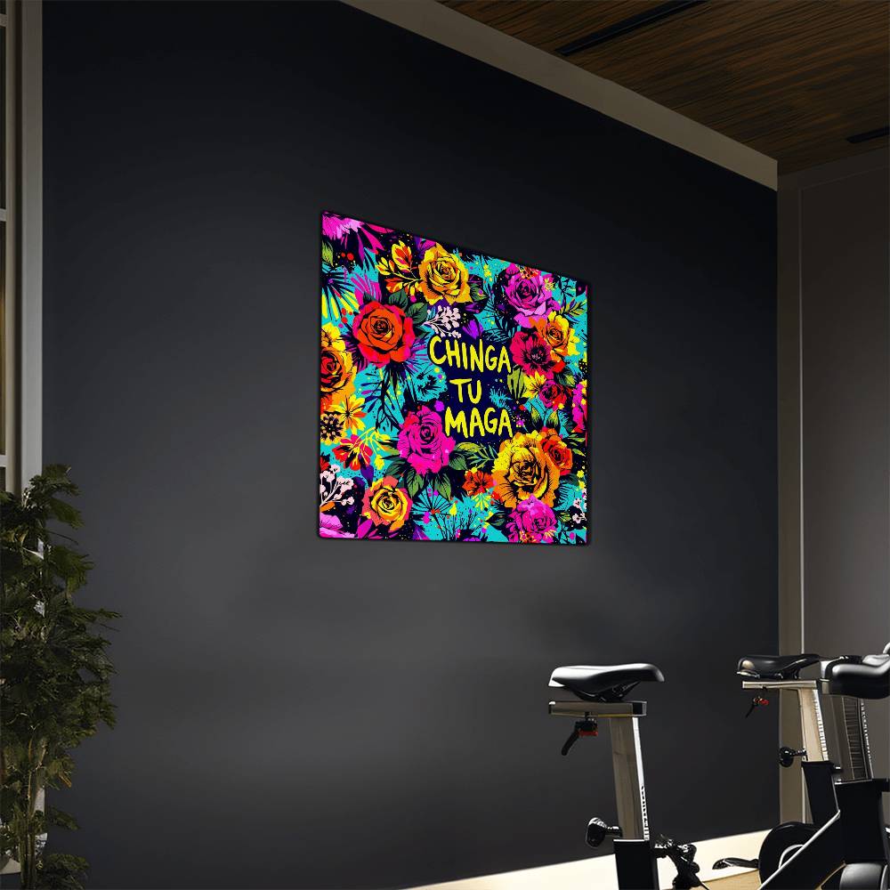 Chinga Tu Maga Metal Print, High Gloss Floral Art, Wall Decor, Gift for Home, Vibrant Aluminum Print, Tropical Wall Display