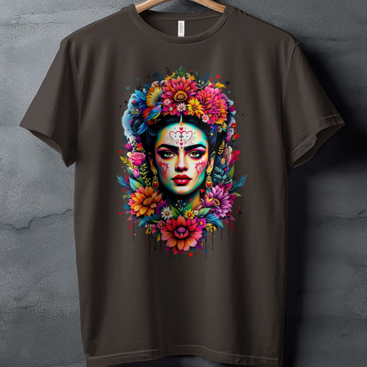 Vibrant Floral Woman Portrait Artwork Colorful Hearts product type