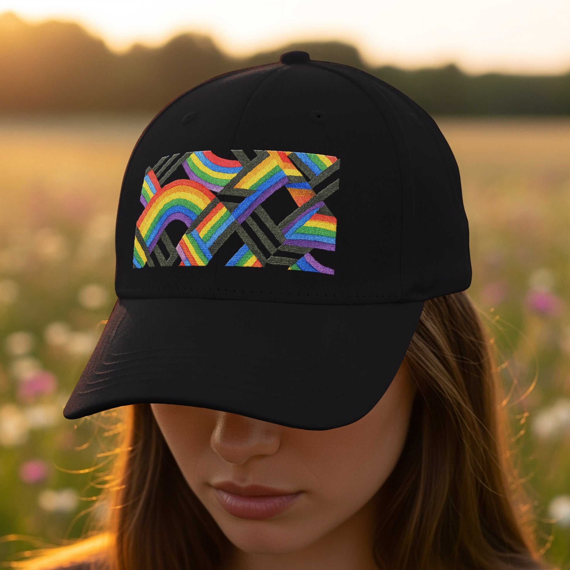 Colorful Geometric Rainbow Design Baseball Cap product