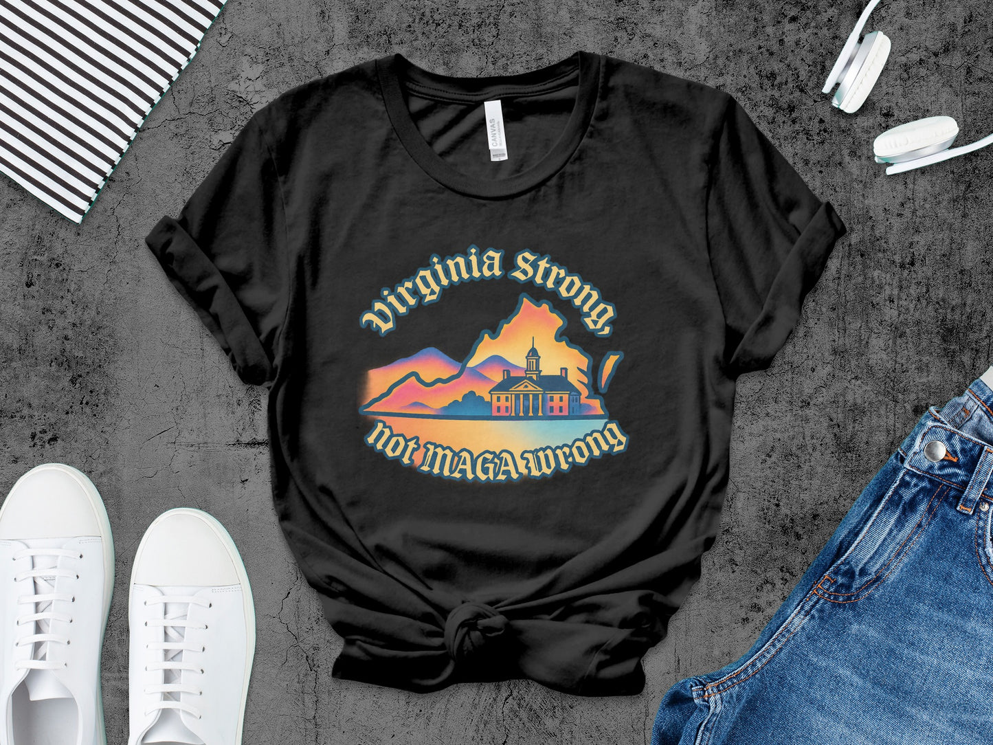 Virginia Strong Not MAGA Wrong Graphic T-Shirt Product