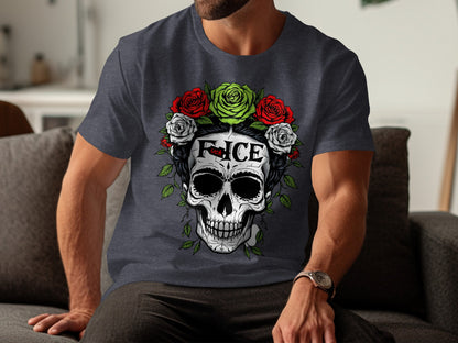 Skull and Roses Graphic T-shirt for Men product type