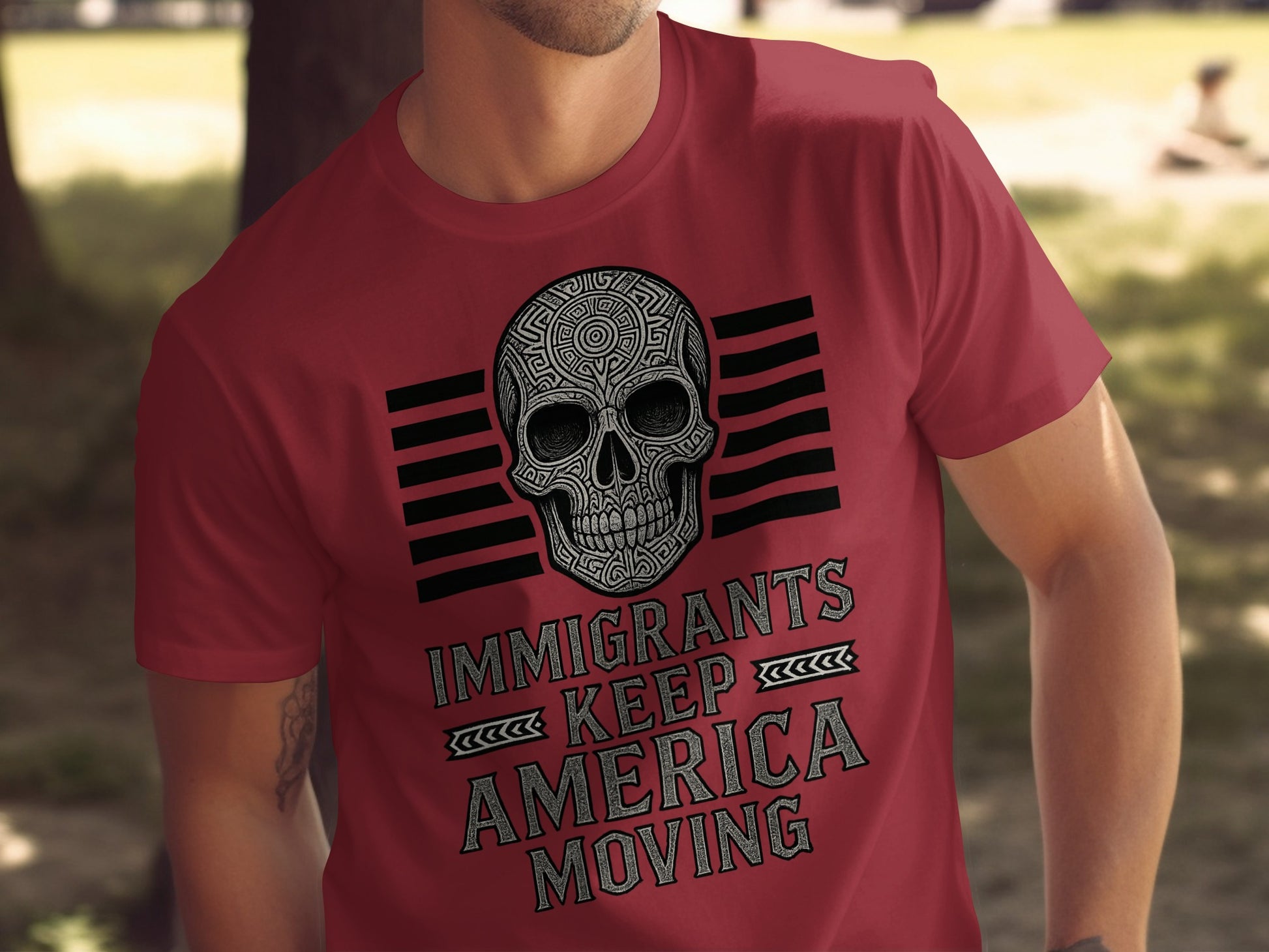 Immigrants Keep America Moving Bold Graphic Shirt