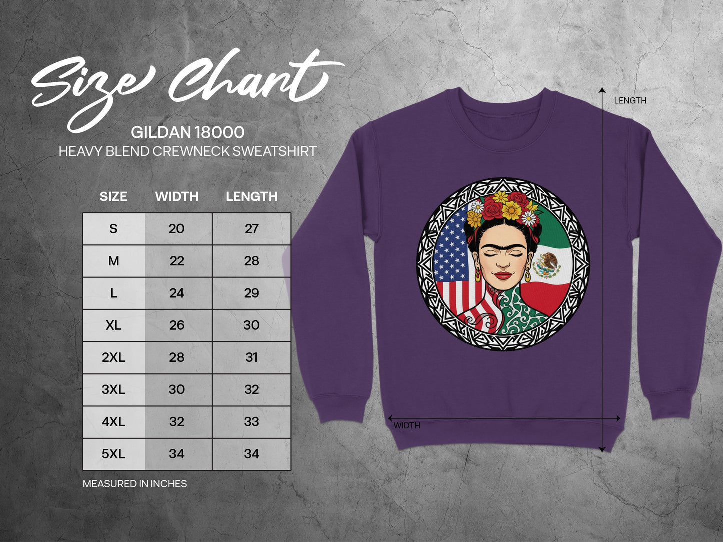 Frida Kahlo Sweatshirt with Flag Design Crewneck