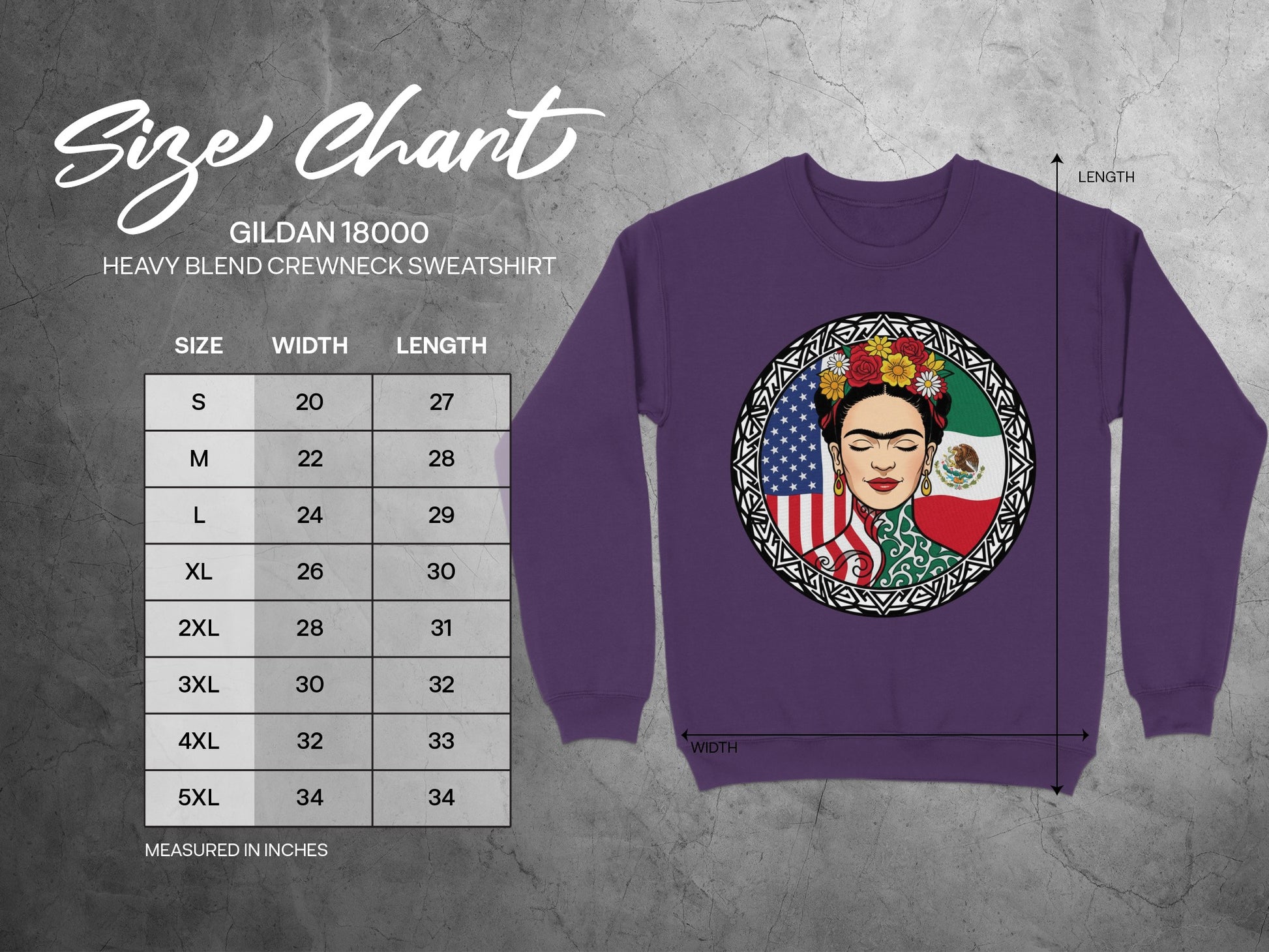 Frida Kahlo Sweatshirt with Flag Design Crewneck