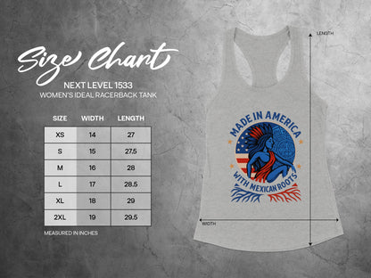 Made in America with Mexican Roots Graphic Racerback Tank