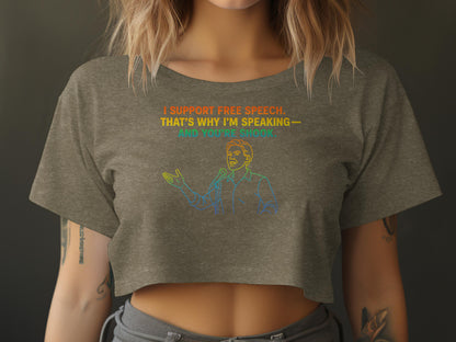 I Support Free Speech Graphic Cropped T-Shirt product