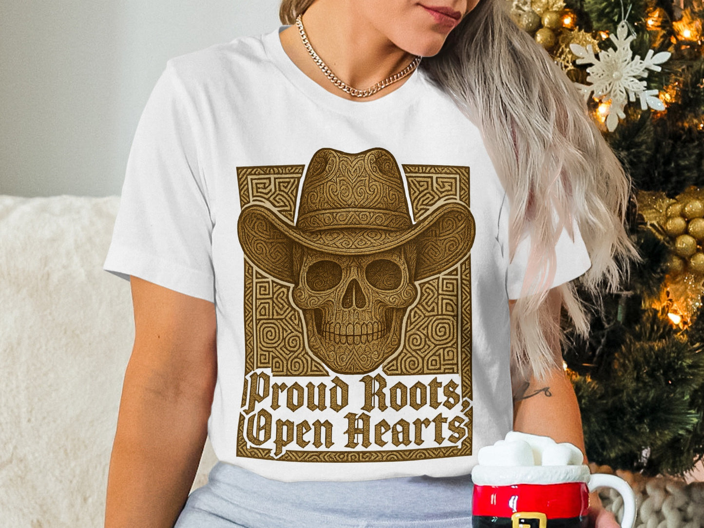Proud Roots Open Hearts Skull Graphic T-shirt
