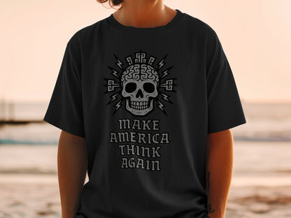 Make America Think Again Skull Graphic T-shirt
