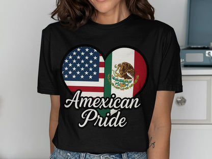 American Mexican Pride Heart Design T-Shirt product