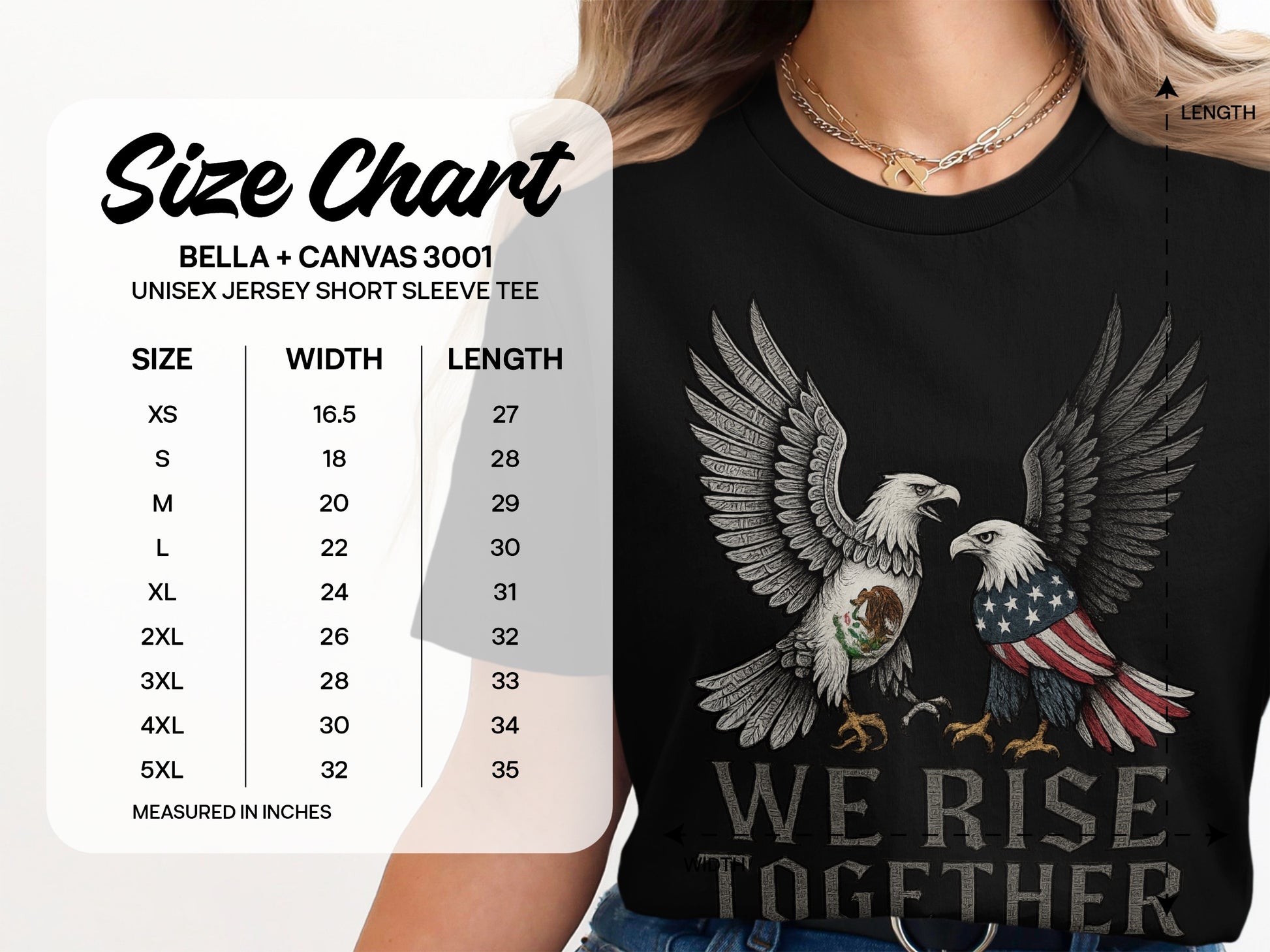 We Rise Together Eagle Design Short Sleeve Shirt