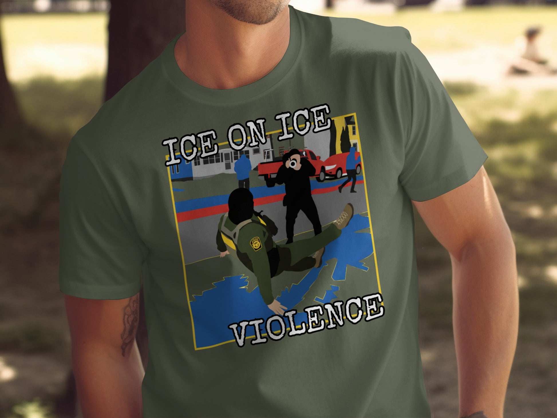 ICE ON ICE VIOLENCE Graphic T-Shirt