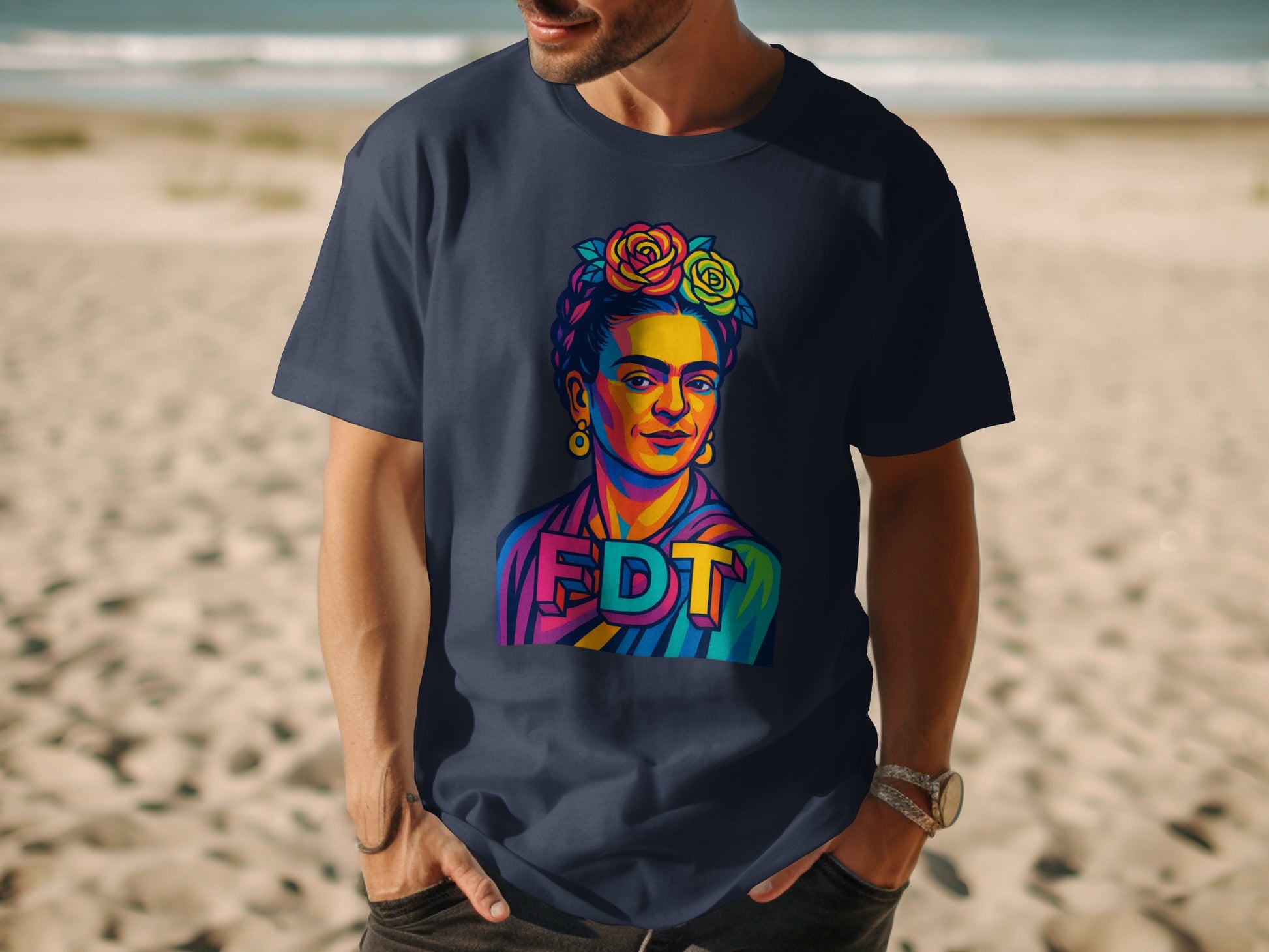 Vibrant Frida Kahlo Graphic Design Art Shirt product