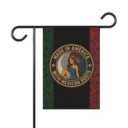 Made in America With Mexican Roots Garden Flag