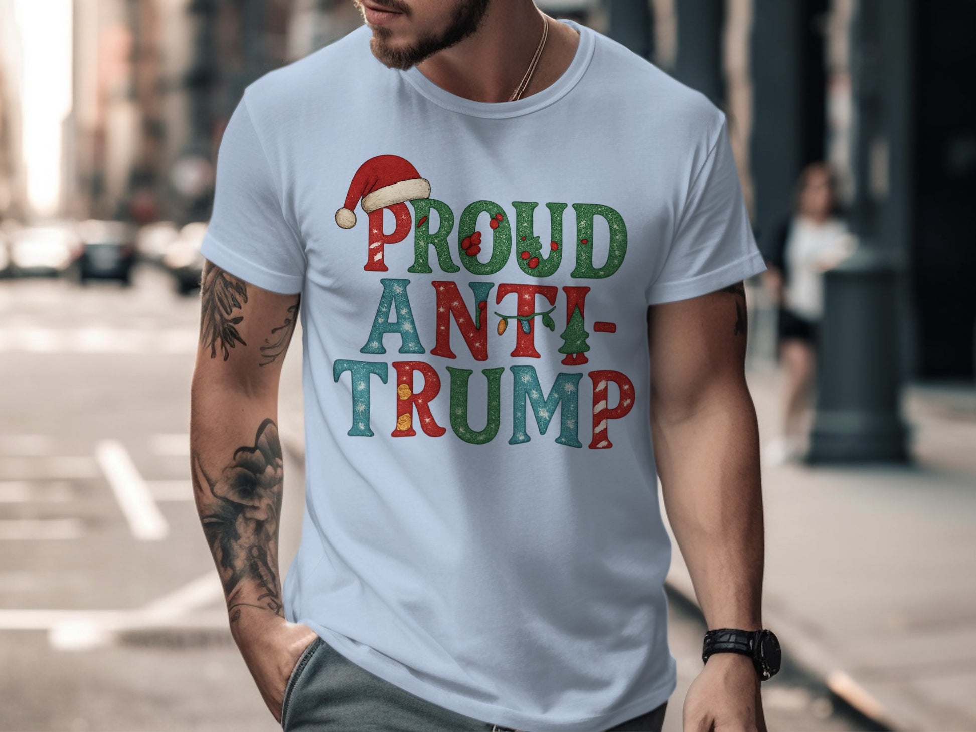 Proud Anti-Trump Festive T-Shirt Design