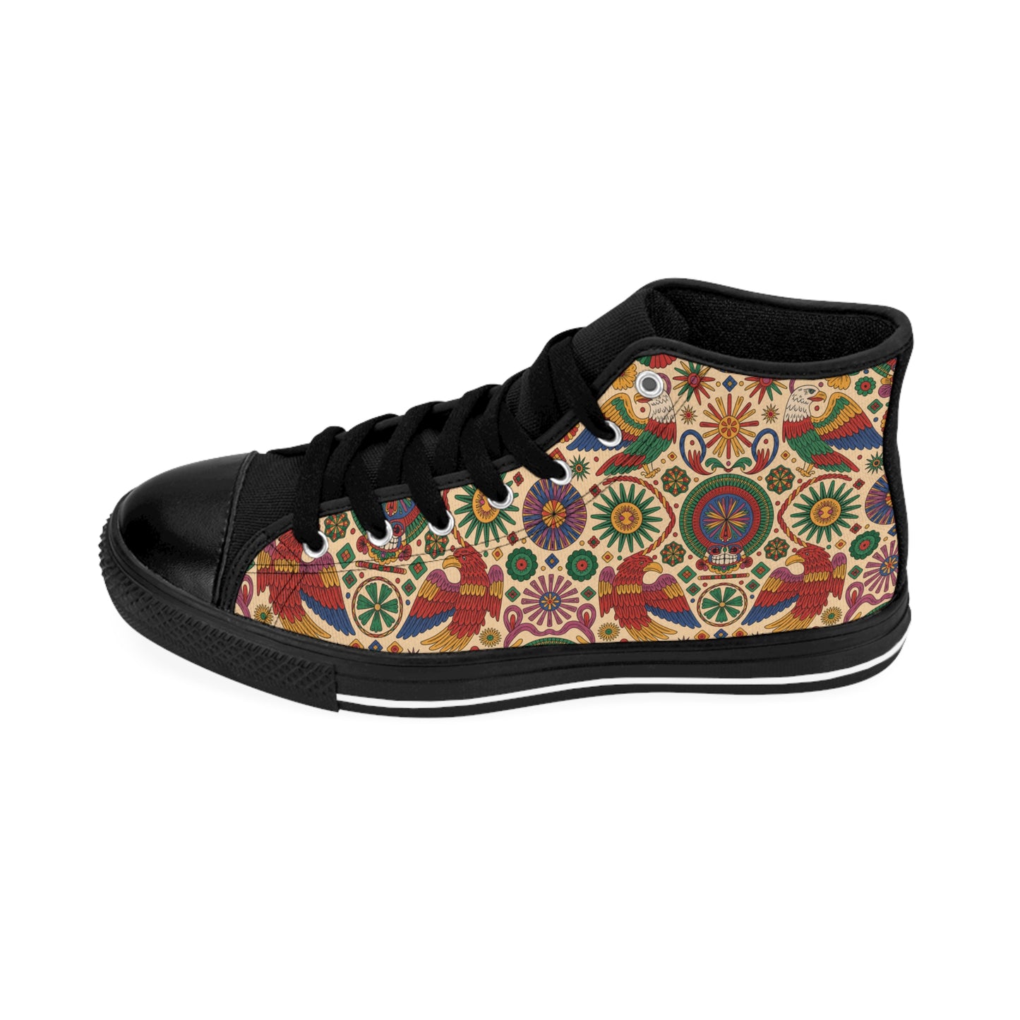 Bohemian Art Sneakers, Colorful High-Top Shoes for Women, Unique Footwear, Everyday Comfort, Festival Style, Gift for Her