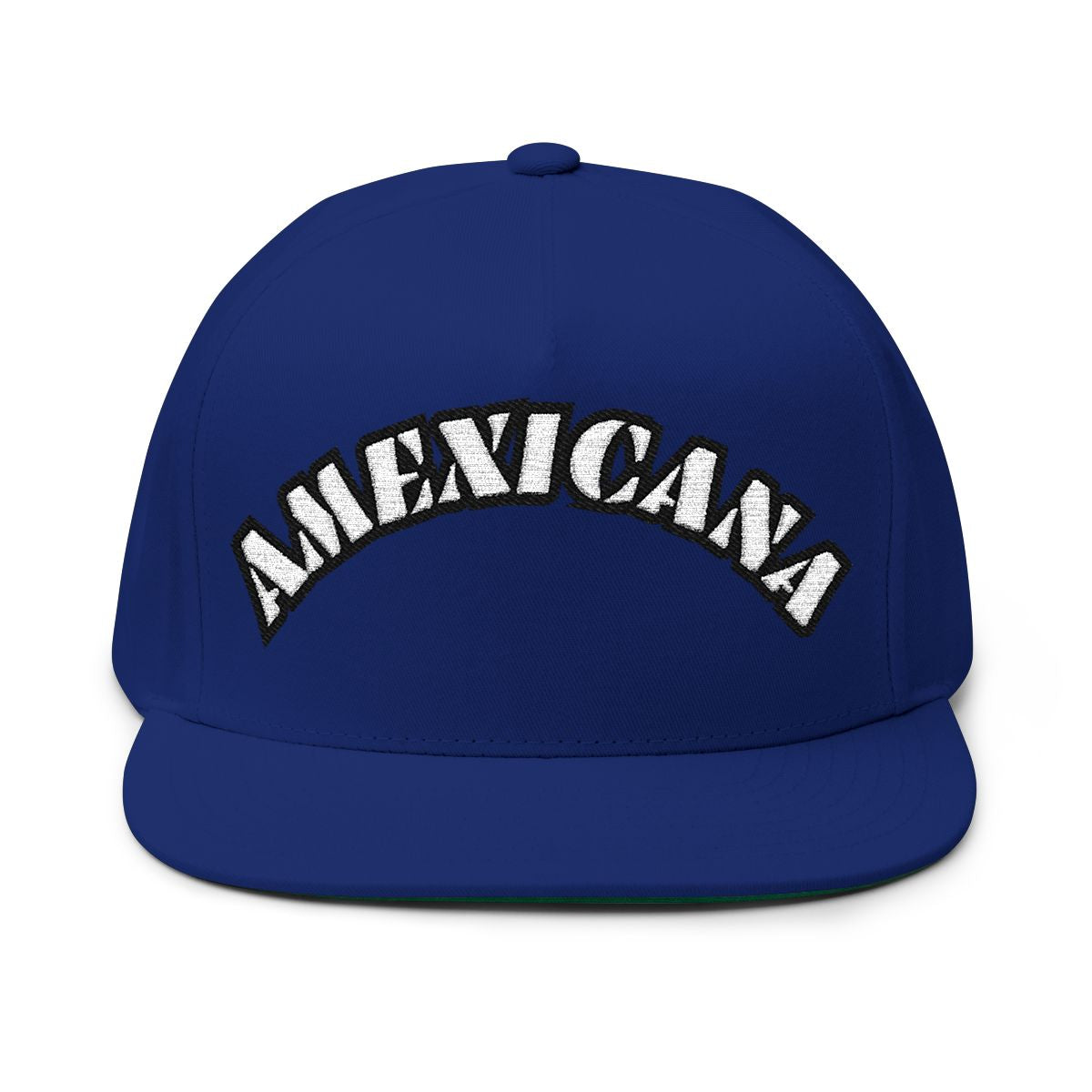 Blue Snapback Hat With AMEXICANA Embroidery