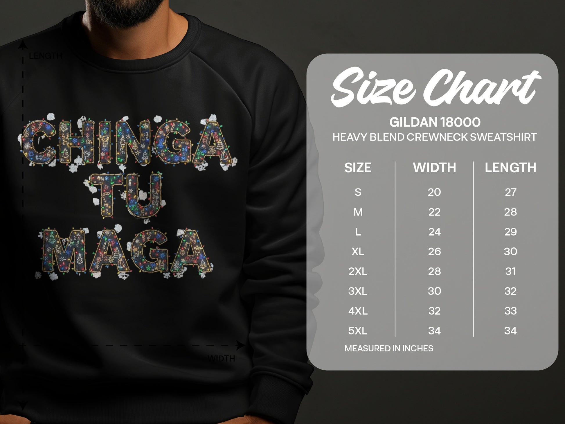 Chinga Tu Maga Heavy Blend Crewneck Sweatshirt