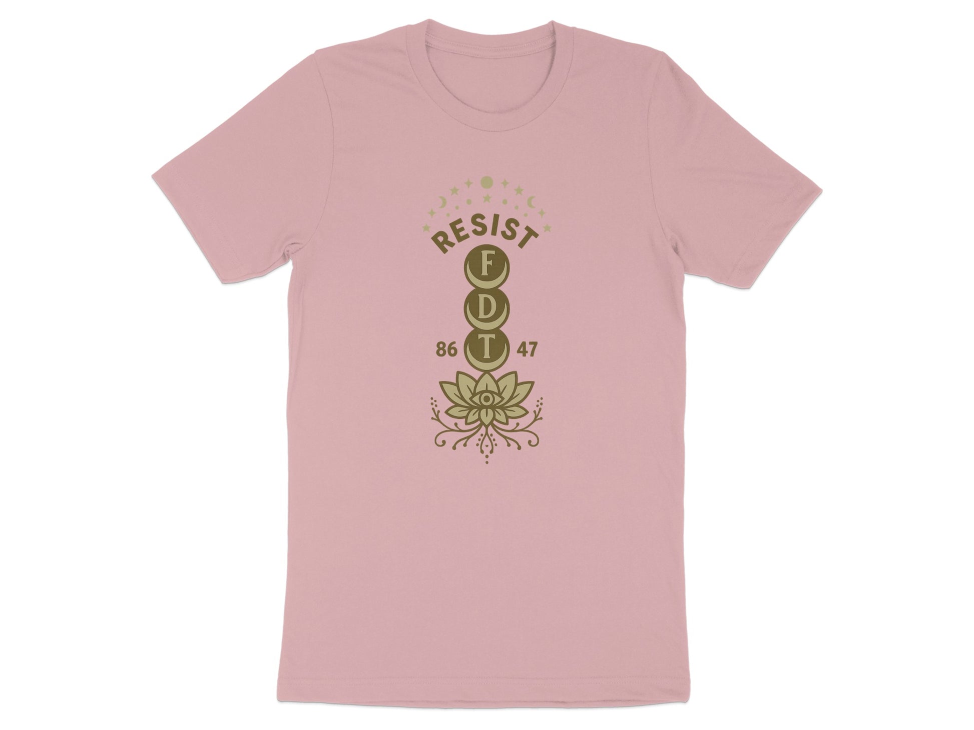 Resist Lotus Design 86 47 Graphic Tee Shirt