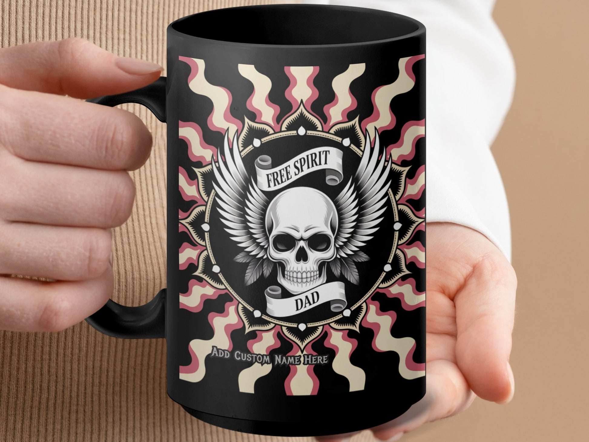 Free Spirit Dad Skull Design Personalized Mug Product
