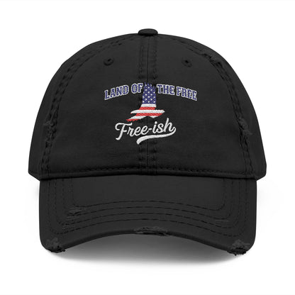 4th of July Hat Distressed Cat Dad Hat with Embroidery | Casual Fashion, Gifts for Cat Lovers, Outdoor Style, Father's Day, Everyday Wear