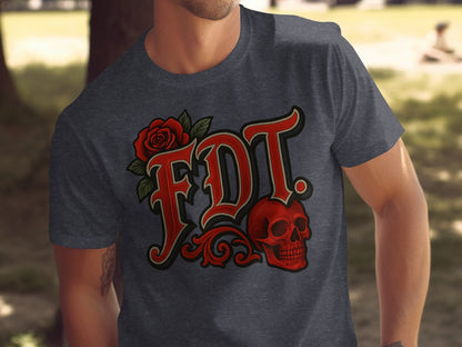 FDT Skull and Rose Printed Design T-shirt product type