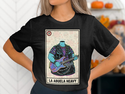 La Abuela Heavy Guitar Print Black T-Shirt product