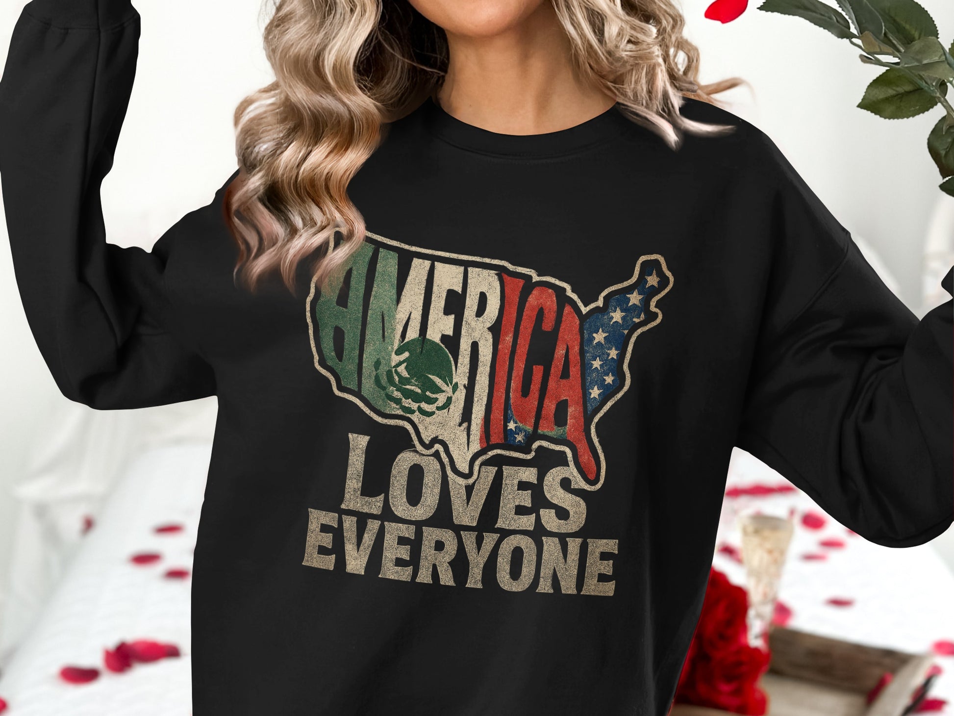 America Loves Everyone Map Graphic Printed Top product