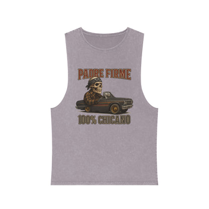Chicano-Inspired Stonewash Tank Top, Vintage Vibe Tee, Perfect for Summer, Festival Wear, Ideal Gift for Music Lovers