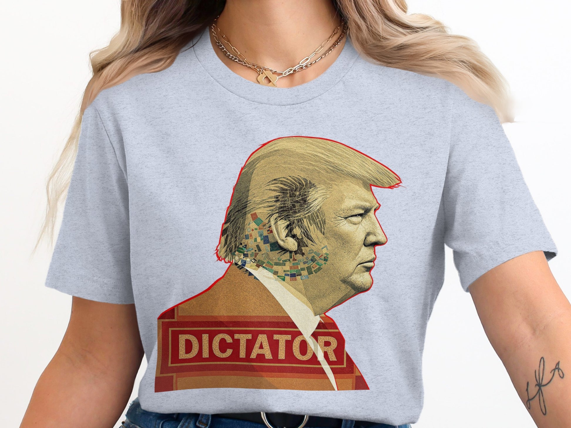 Graphic T-Shirt with Dictator Design Novelty Tees Product
