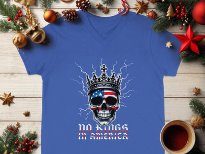 Patriotic Skull No Kings in America T-shirt