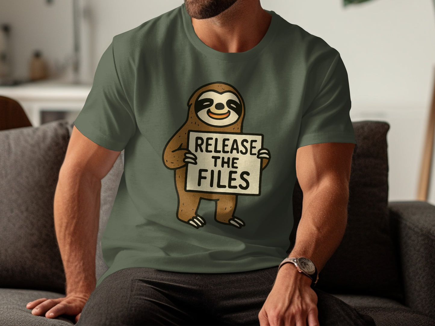 Release the Files Sloth Graphic Tee Shirt product