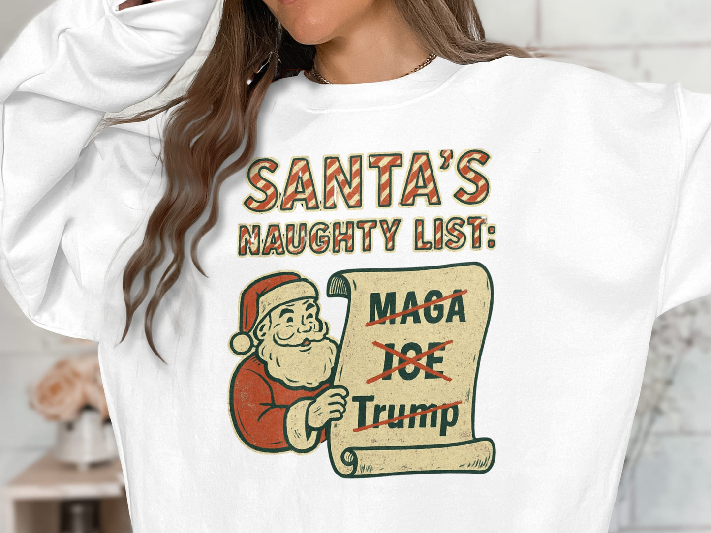 Santa's Naughty List Sweatshirt Funny Christmas Top