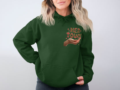 Stylish Hoodie with Handful of Flowers Design product type