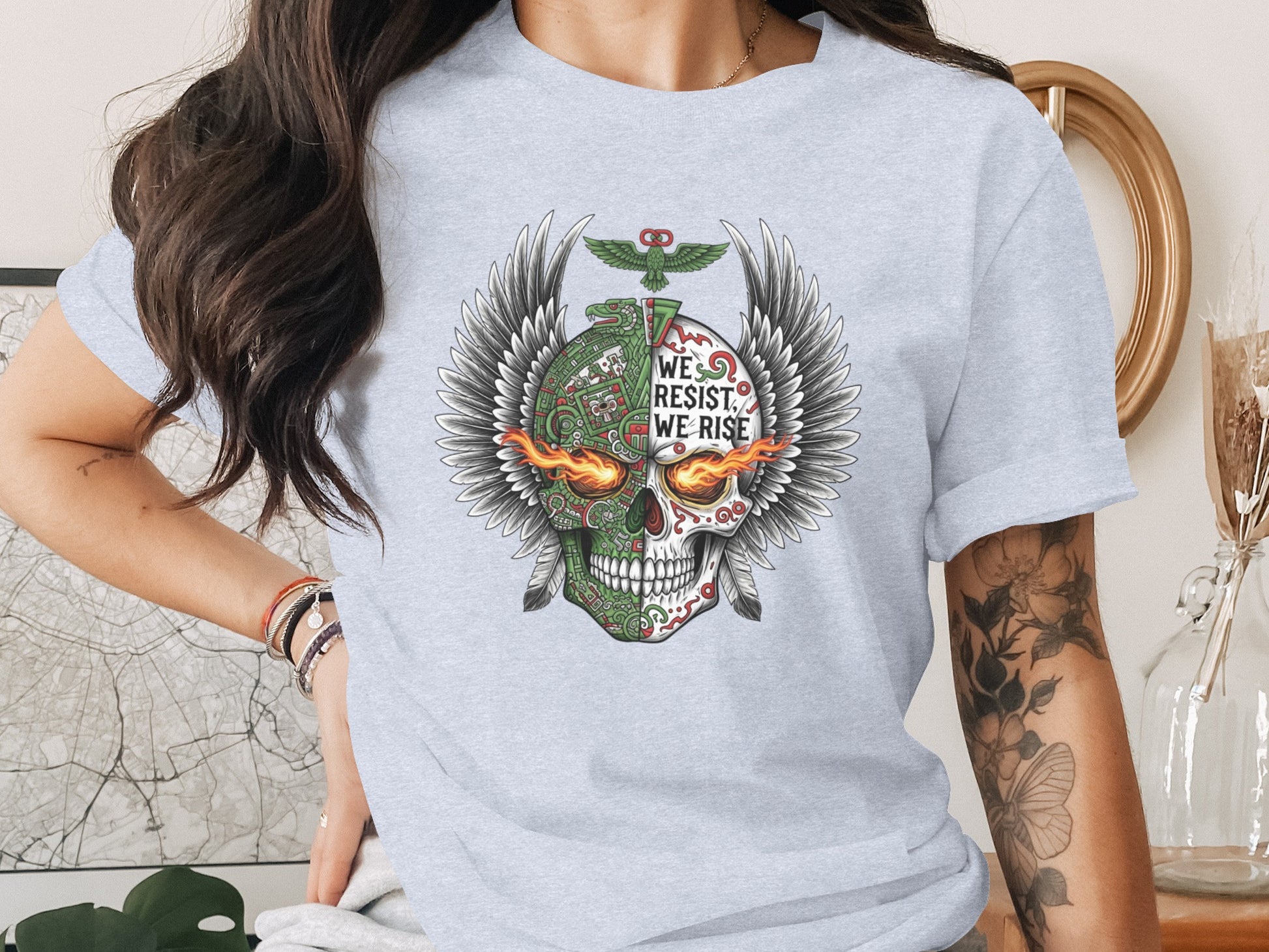 We Resist We Rise Skull Wings Graphic T-shirt product type