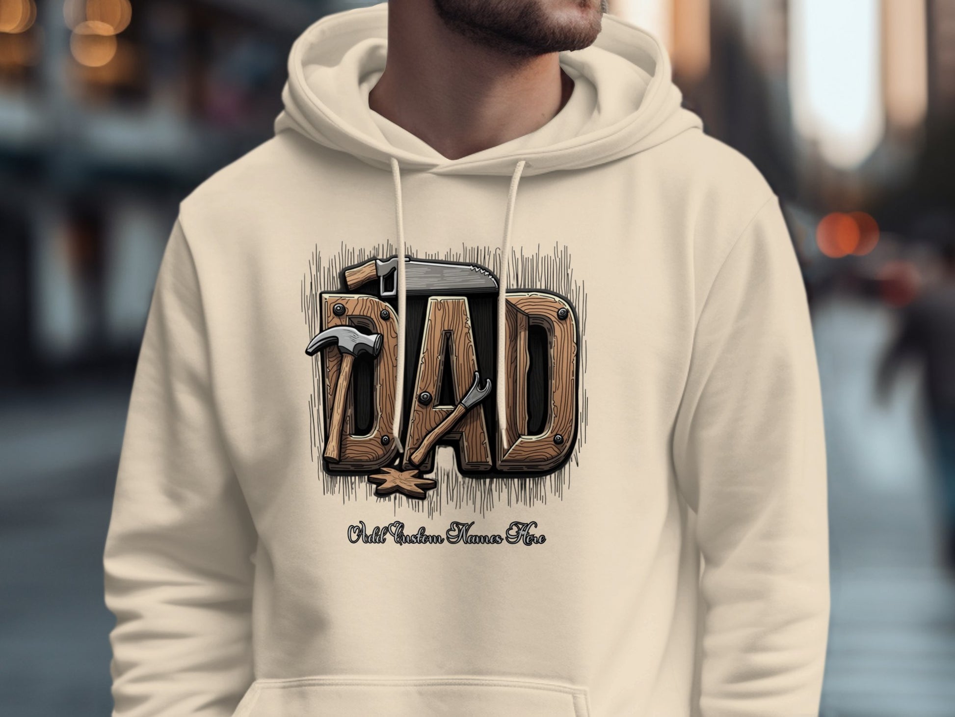 Dad Hoodie with Tools Design Emblem Hoodie product