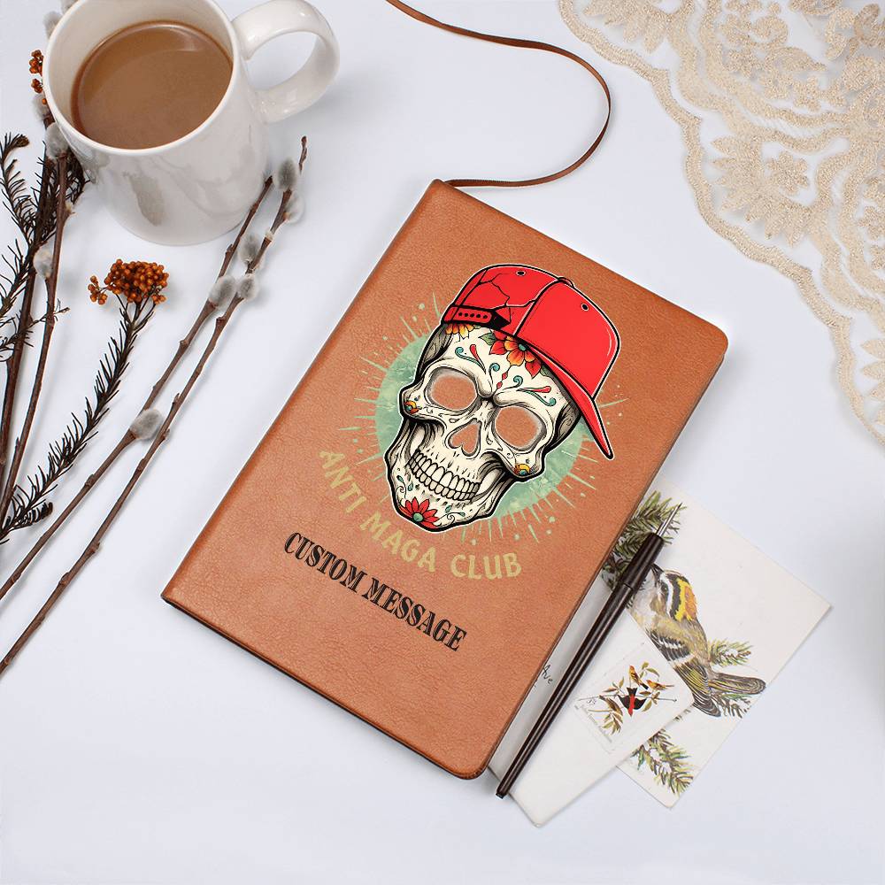 Copy Anti Maga Club Journal Gift Unique Graphic Vegan Leather Journal - Personalized Gift