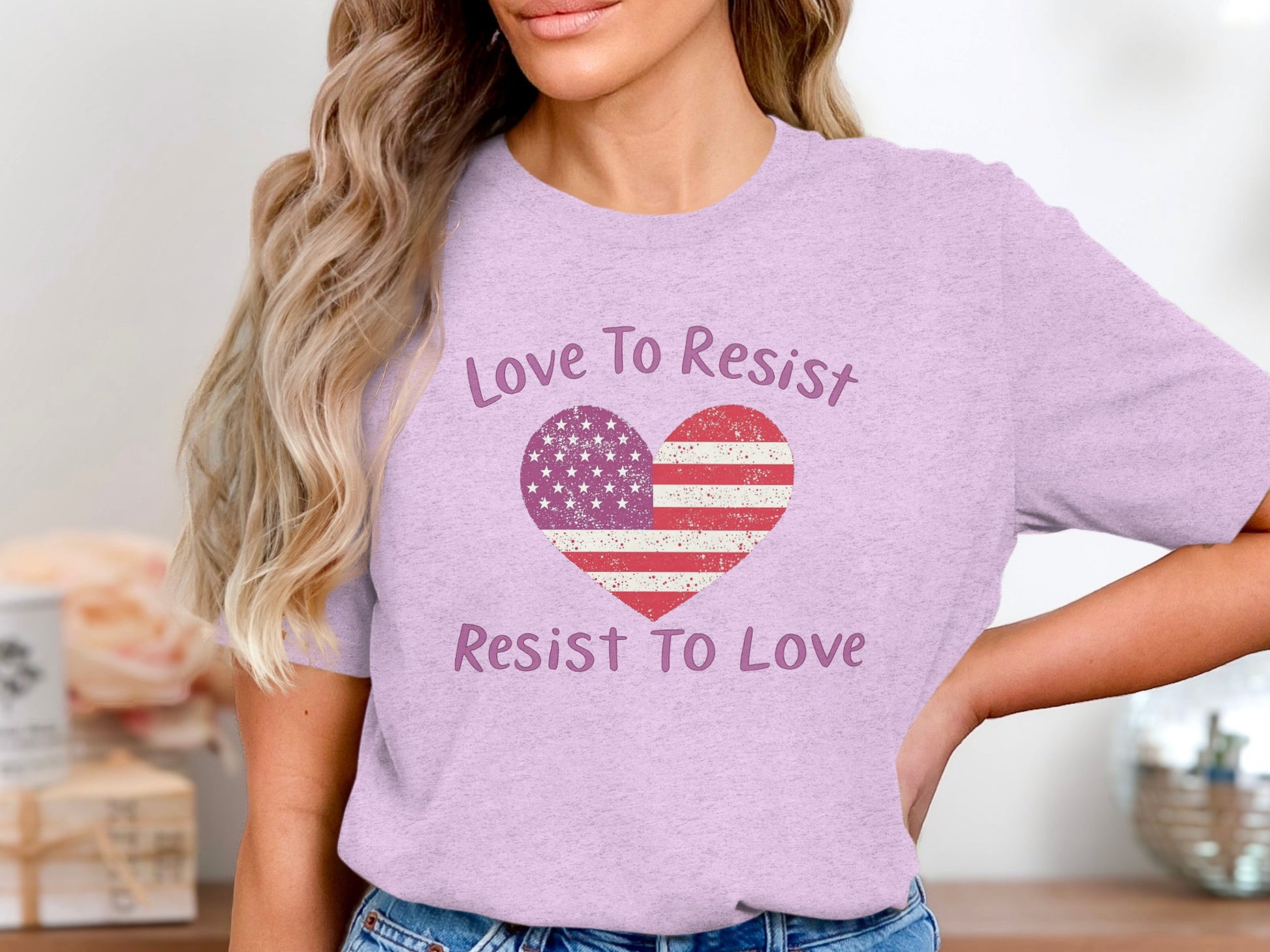 Love To Resist Resist To Love Heart T-Shirt