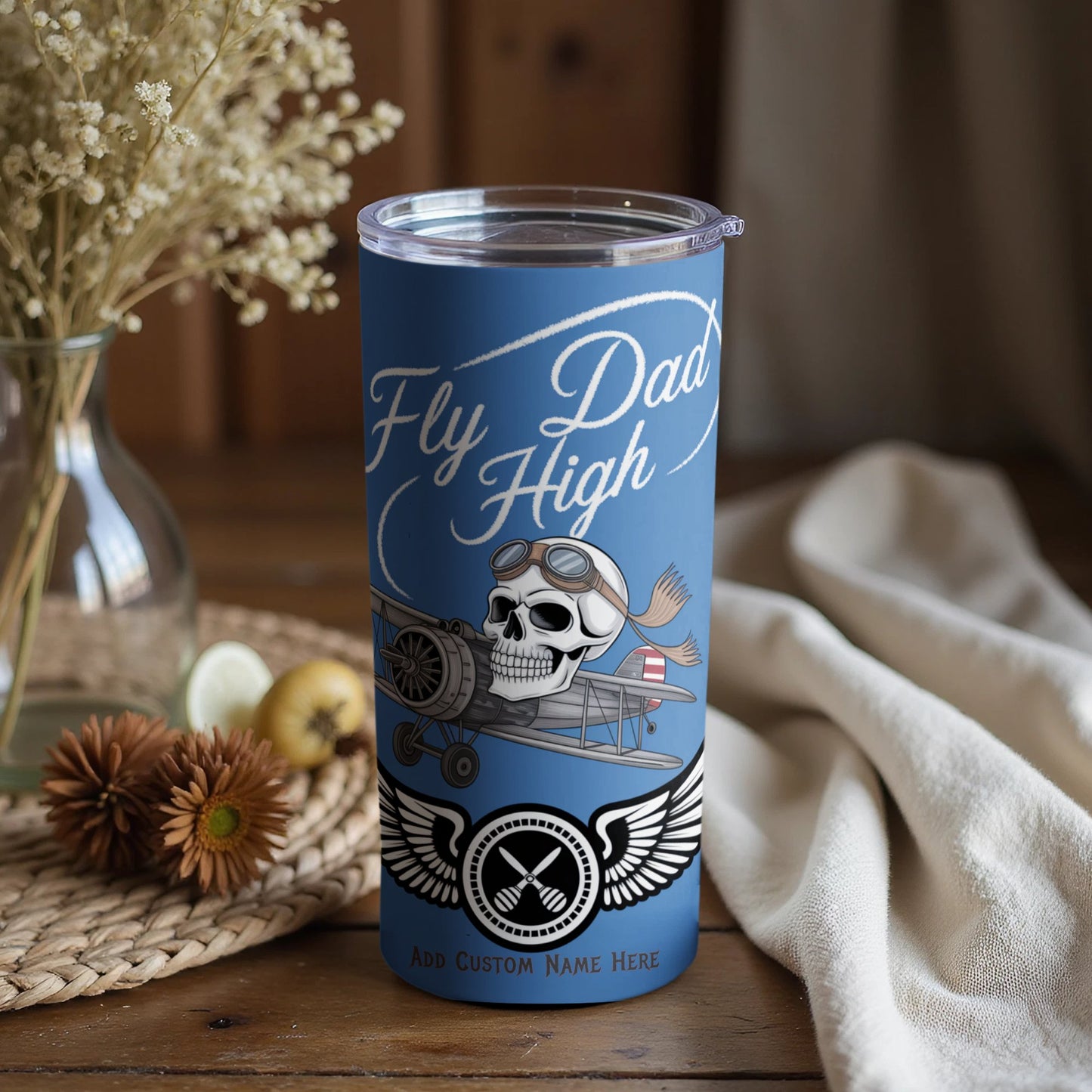 Fly Dad High Skull Airplane Graphic Tumbler product