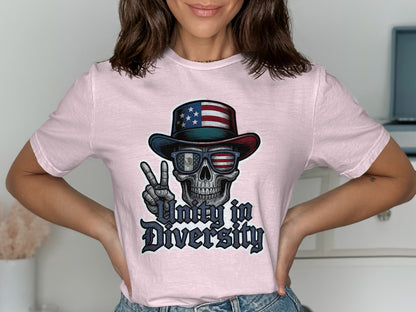 Unity in Diversity Skull T-shirt trendy apparel product