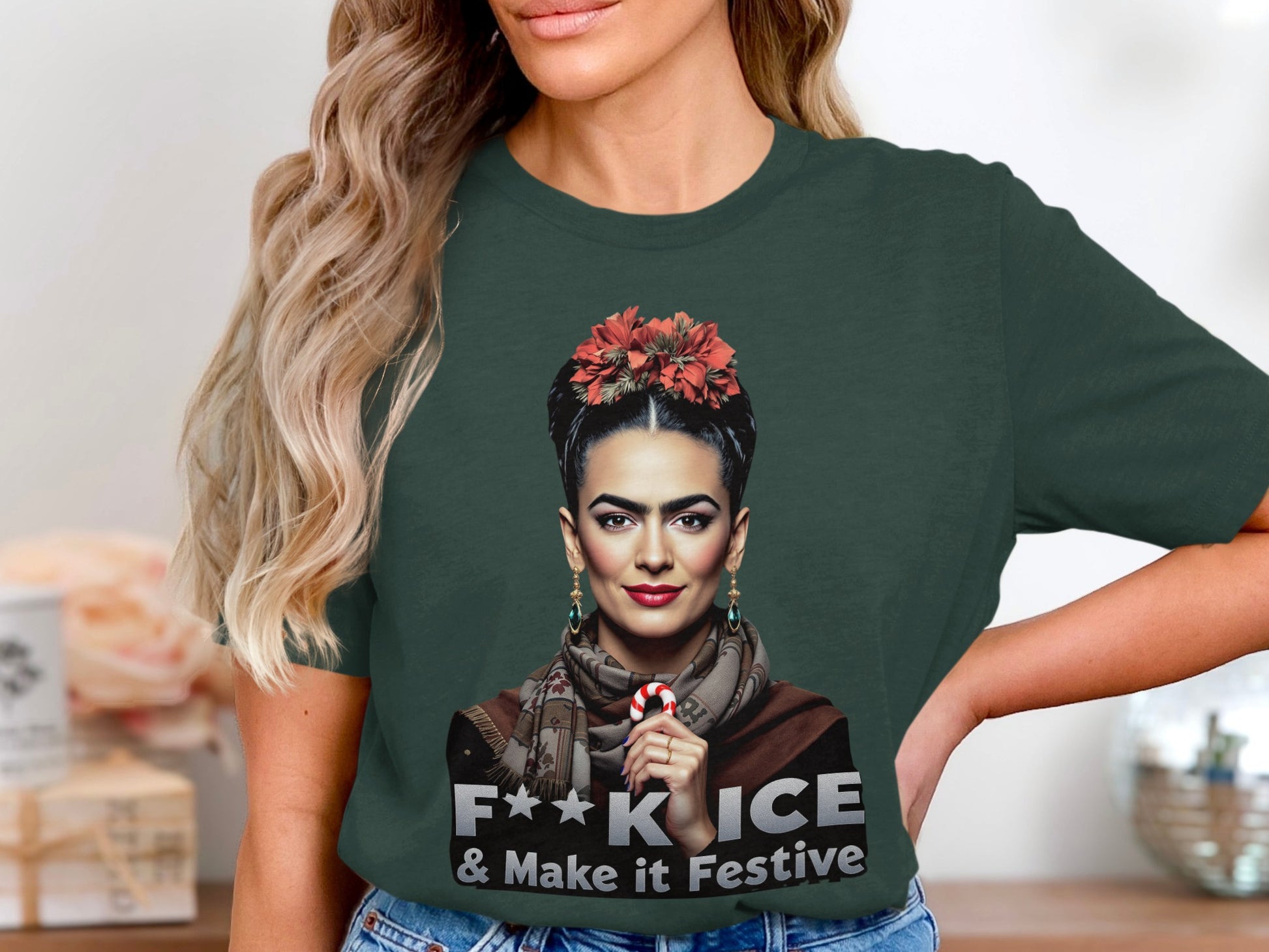 F**K ICE & Make it Festive Graphic T-shirt