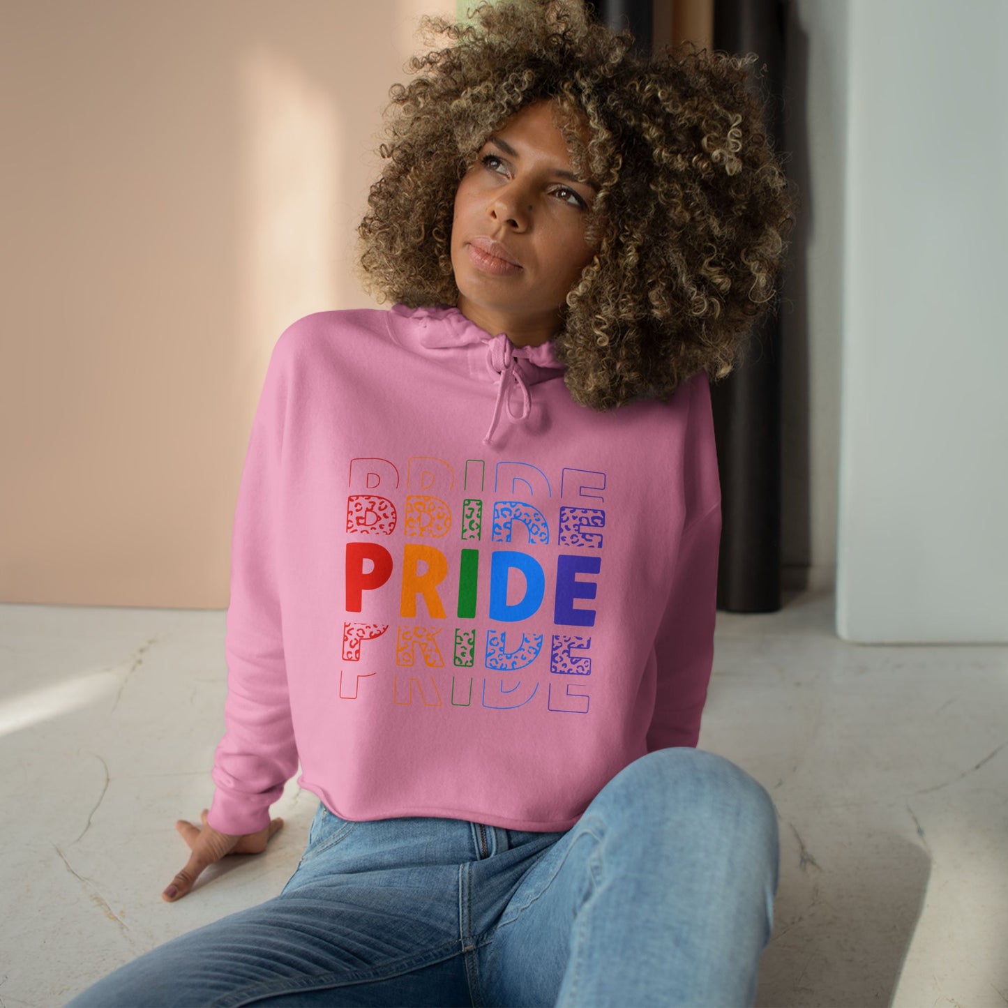 Pride Rainbow Crop Hoodie | LGBTQ+ Fashion, Cute Streetwear, Summer Style, Gift for Pride Month, Casual Outfit