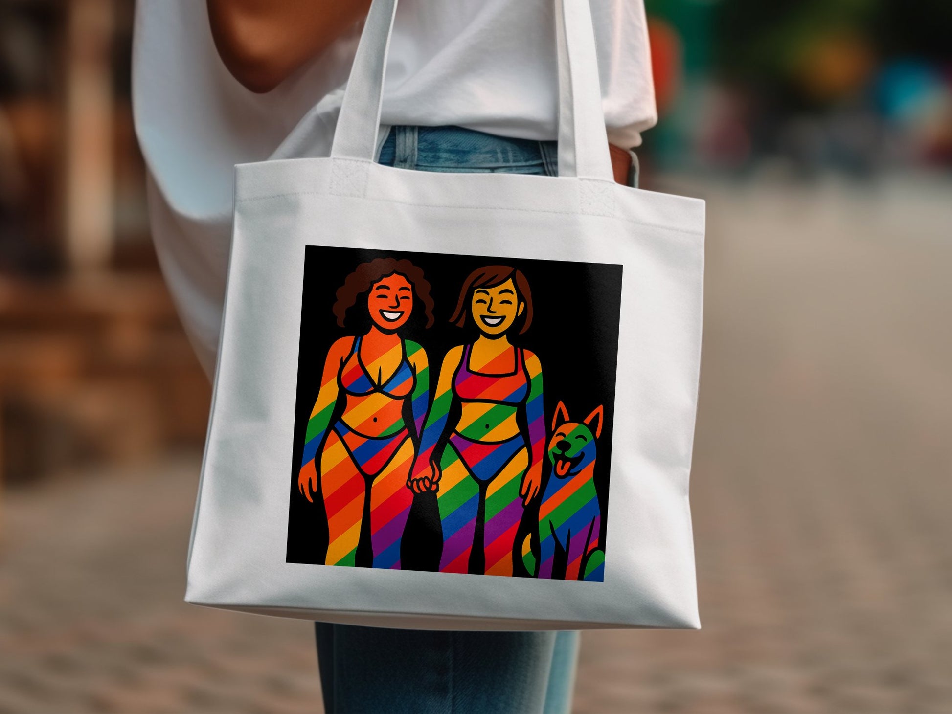 Colorful Rainbow Art Graphic Tote Bag product